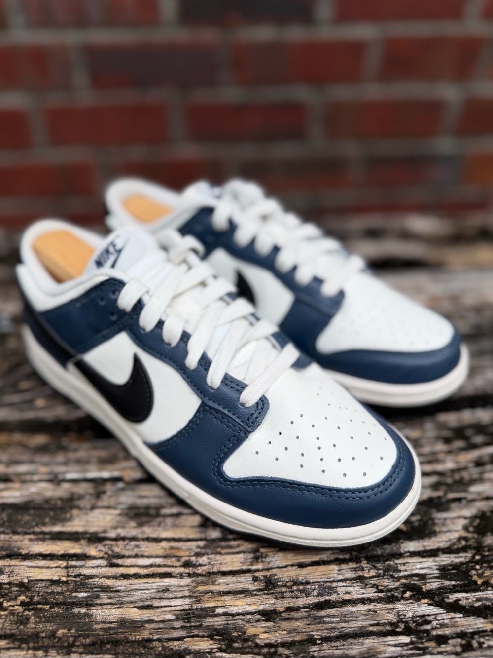 Nike Dunk Low 'Armory Navy Blue Black Sail' Women’s Sz 7 Leather Sneakers X3 - Picture 8 of 15